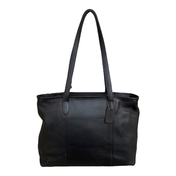 Vintage Coach Leather Black Tote Shoulder Purse Bag Style 9819 W DustBag Used - Picture 1 of 16